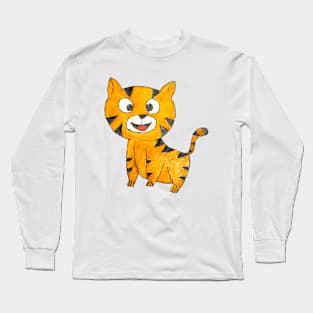 Hand drawn Kitty Long Sleeve T-Shirt